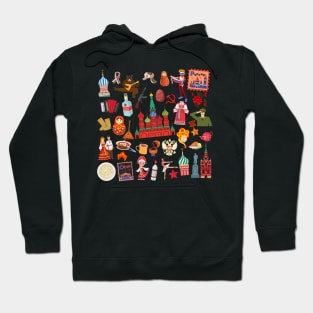 Russia Travel Icons Hoodie